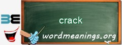 WordMeaning blackboard for crack